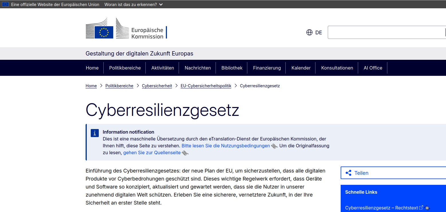 Quelle: https://digital-strategy.ec.europa.eu/de/policies/cyber-resilience-act